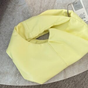 Yellow Faux Leather Shoulder Bag